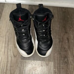 Jordan Kids Black and White Sneakers with Red Accents
